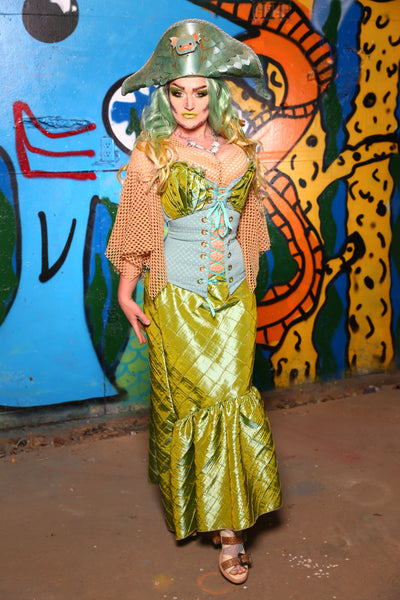 Set #03 in Caribbean Mermaid *Includes Wench Corset + Siren Skirt + Seashell Crop - The Shells Belles Collection