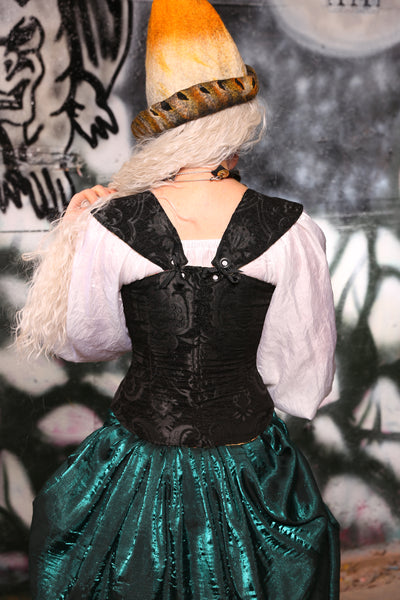 Petite Aurora Corset in Black Medallion #30 - The Gemstone Alley Collection