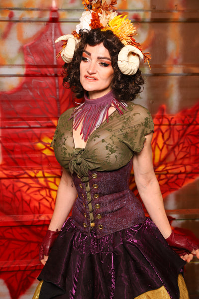 31. Petite Wench Corset in Plum Texture -  The Fall Fabulosity! Collection