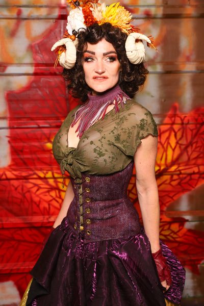 31. Petite Wench Corset in Plum Texture -  The Fall Fabulosity! Collection