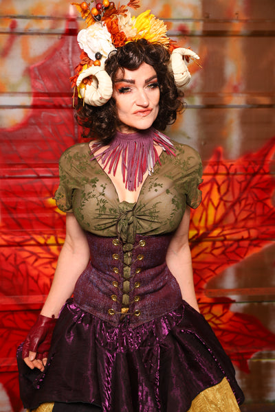 31. Petite Wench Corset in Plum Texture -  The Fall Fabulosity! Collection