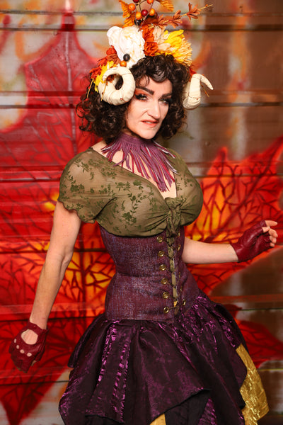 31. Petite Wench Corset in Plum Texture -  The Fall Fabulosity! Collection