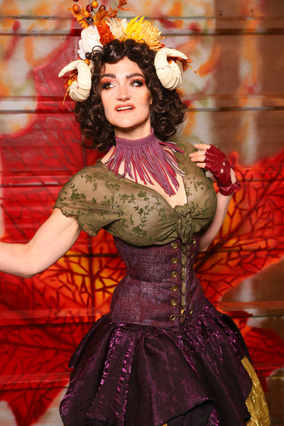 31. Petite Wench Corset in Plum Texture -  The Fall Fabulosity! Collection