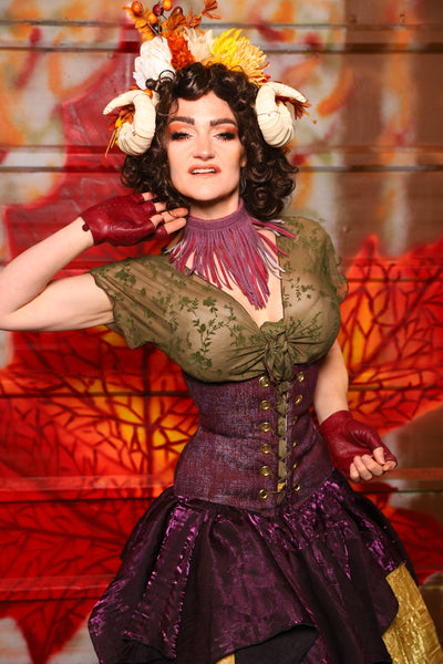 31. Petite Wench Corset in Plum Texture -  The Fall Fabulosity! Collection