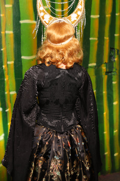 Maiden Bodice Corset in Pitch Black Medallion - The Eternal Flame Collection