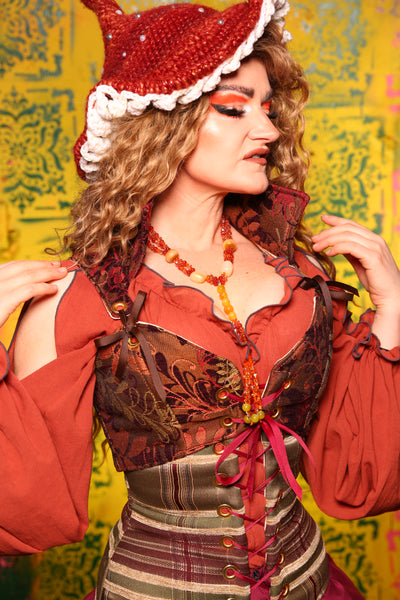 Cropped Courtier Corset Entangled Vines #8 - Cider & Cinders Collection