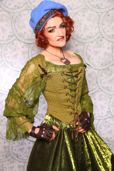 17. Elizabethan Corset In Olive Diamond - The Tudor Tarot Collection