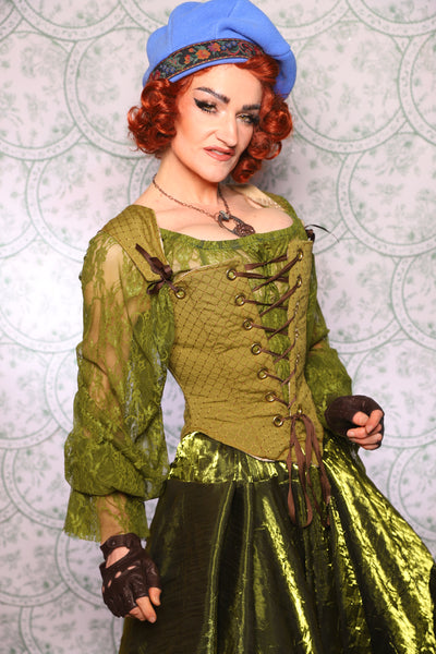 17. Elizabethan Corset In Olive Diamond - The Tudor Tarot Collection