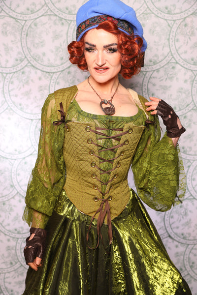17. Elizabethan Corset In Olive Diamond - The Tudor Tarot Collection