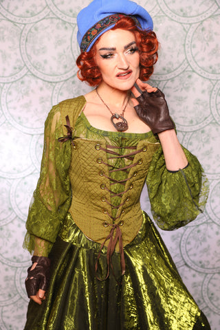 17. Elizabethan Corset In Olive Diamond - The Tudor Tarot Collection