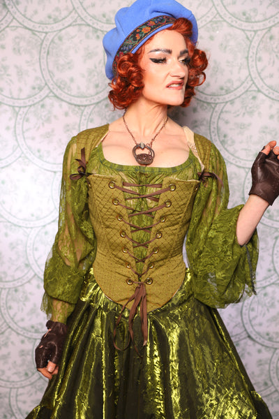 17. Elizabethan Corset In Olive Diamond - The Tudor Tarot Collection