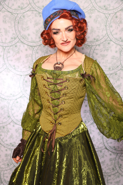 17. Elizabethan Corset In Olive Diamond - The Tudor Tarot Collection