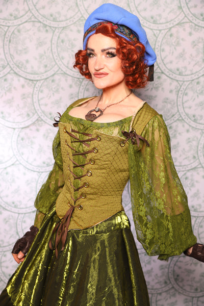 17. Elizabethan Corset In Olive Diamond - The Tudor Tarot Collection