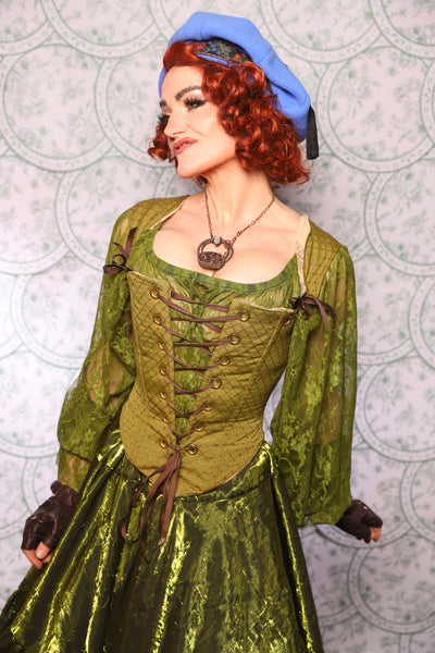 17. Elizabethan Corset In Olive Diamond - The Tudor Tarot Collection