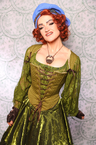 17. Elizabethan Corset In Olive Diamond - The Tudor Tarot Collection