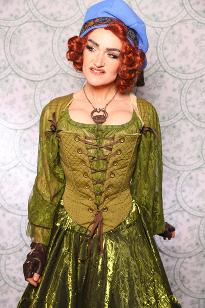 17. Elizabethan Corset In Olive Diamond - The Tudor Tarot Collection