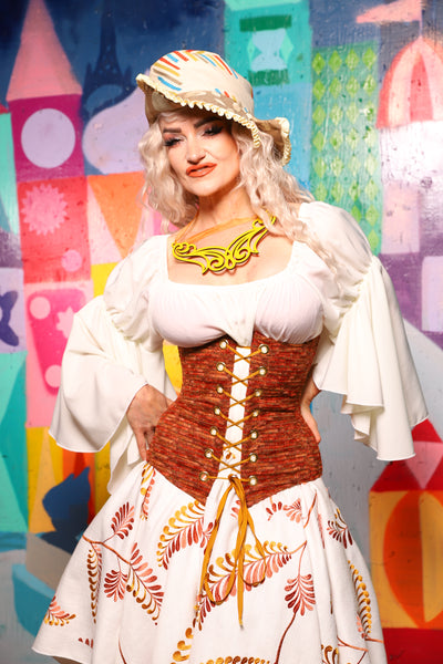 32. Wench Underbust Corset in Rustwater - The World of Laughter and Hopes Collection