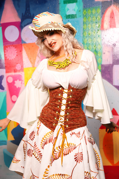 32. Wench Underbust Corset in Rustwater - The World of Laughter and Hopes Collection