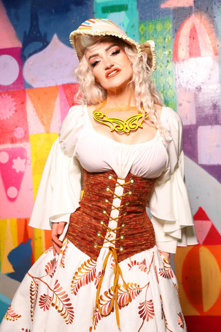 32. Wench Underbust Corset in Rustwater - The World of Laughter and Hopes Collection