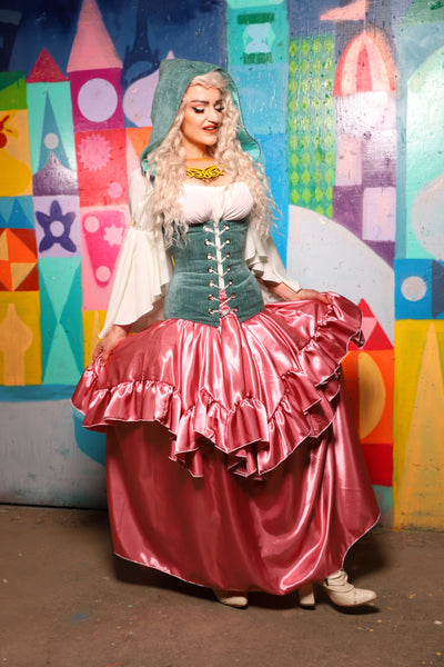 19. Mini Fairy Skirt w/ruffle in Bubblegum Satin - The World of Laughter and Hopes Collection