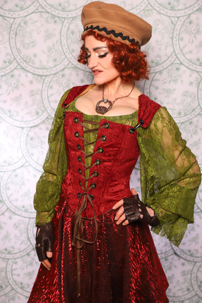 14. Elizabethan Corset In Crimson Tide - The Tudor Tarot Collection