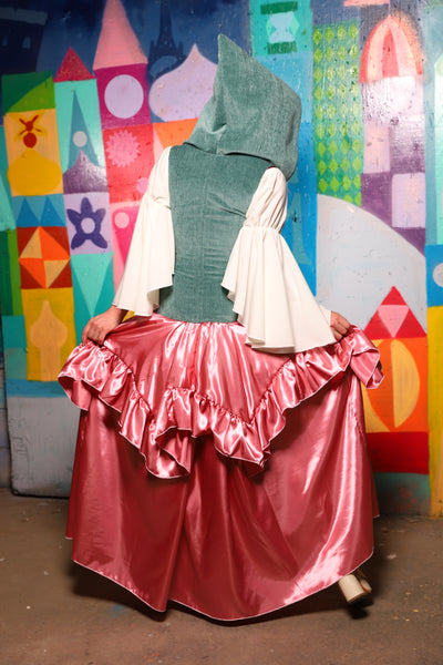 19. Mini Fairy Skirt w/ruffle in Bubblegum Satin - The World of Laughter and Hopes Collection