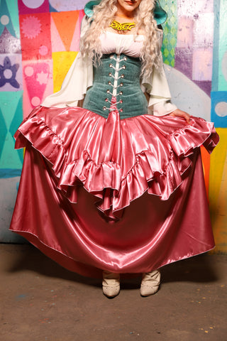 19. Mini Fairy Skirt w/ruffle in Bubblegum Satin - The World of Laughter and Hopes Collection