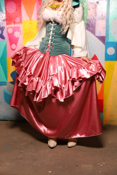 19. Mini Fairy Skirt w/ruffle in Bubblegum Satin - The World of Laughter and Hopes Collection