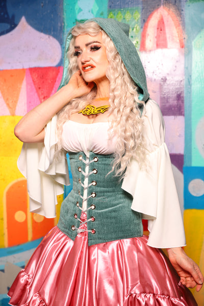 16. Hooded Vixen Underbust Corset in Arcane Thread - The World of Laughter and Hopes Collection