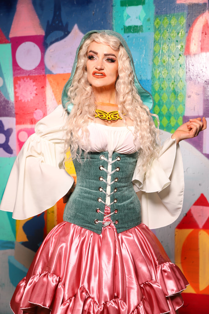 16. Hooded Vixen Underbust Corset in Arcane Thread - The World of Laughter and Hopes Collection
