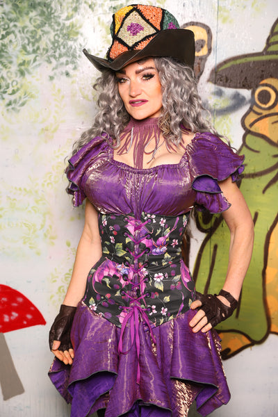 Wench Corset in Bats & Blackberries - Spooky Saturday Part 6