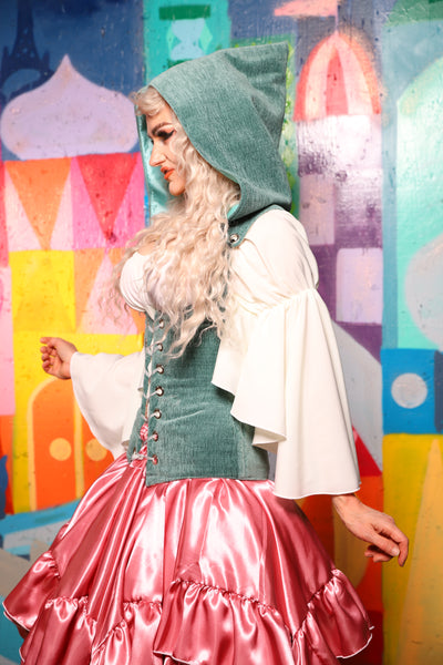 16. Hooded Vixen Underbust Corset in Arcane Thread - The World of Laughter and Hopes Collection