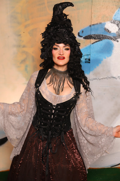 Triple Threat Overbust in Black Jacquard Medallion - The "Thrice as Nice" Collection