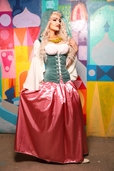 28. Tulip Skirt in Bubblegum Satin - The World of Laughter and Hopes Collection