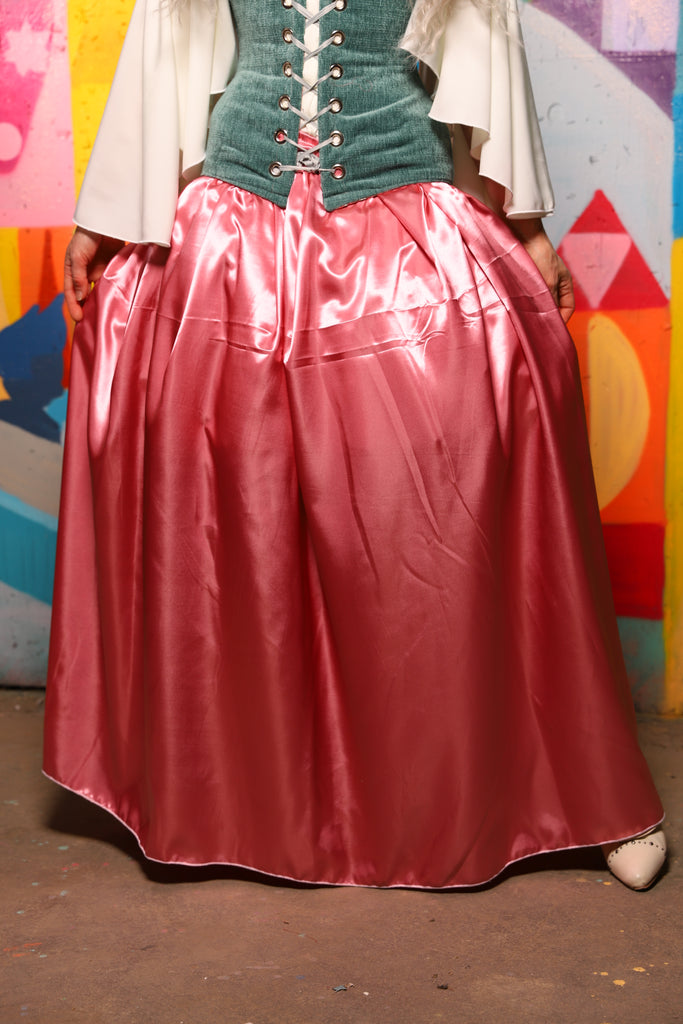 28. Tulip Skirt in Bubblegum Satin - The World of Laughter and Hopes Collection