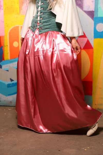 28. Tulip Skirt in Bubblegum Satin - The World of Laughter and Hopes Collection