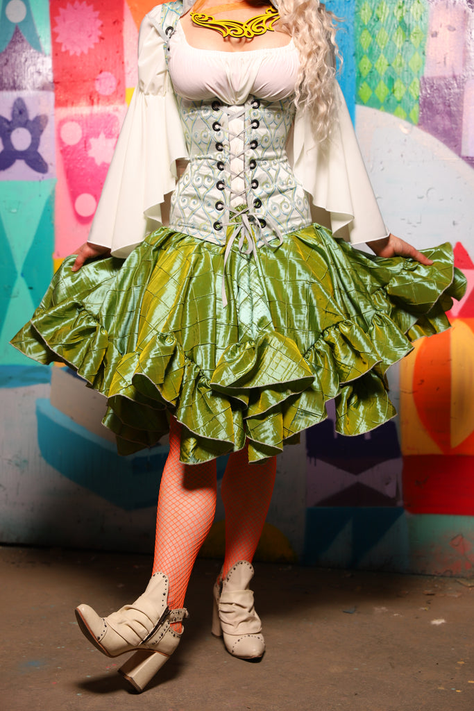 20. Mini Fairy Skirt w/ruffle in Mermaid Pintuck - The World of Laughter and Hopes Collection