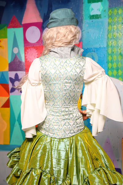30. Vixen Underbust Corset in Mint Freakshow Jacquard - The World of Laughter and Hopes Collection