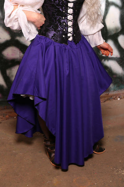 Crescent Skirt in Purple Matte Satin #09 - The Gemstone Alley Collection