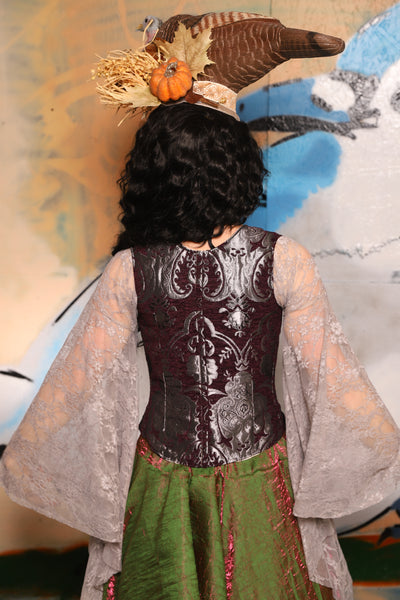 Triple Threat Overbust in Purple & Silver Medallion - The "Thrice as Nice" Collection