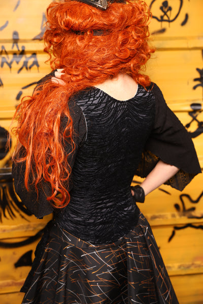 Maiden Bodice Corset in Black Tendrils - The Parlay and Promenade Collection