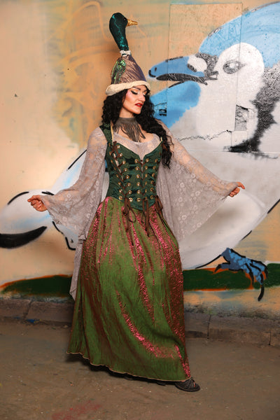 Tulip Skirt in Pink & Green Shimmer - The "Thrice as Nice" Collection