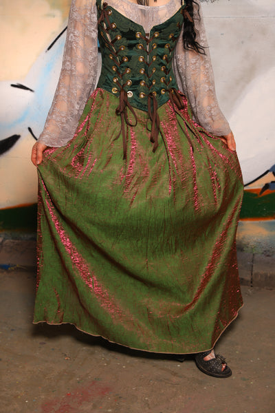Tulip Skirt in Pink & Green Shimmer - The "Thrice as Nice" Collection