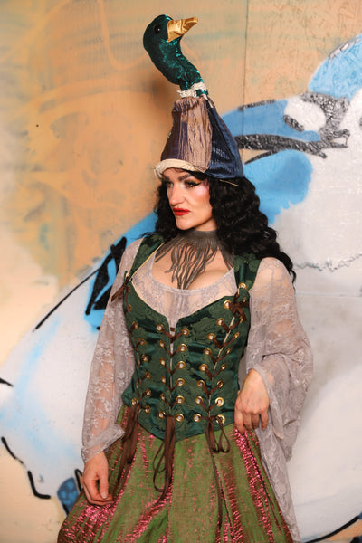 Triple Threat Overbust in Kale Medallion - The "Thrice as Nice" Collection