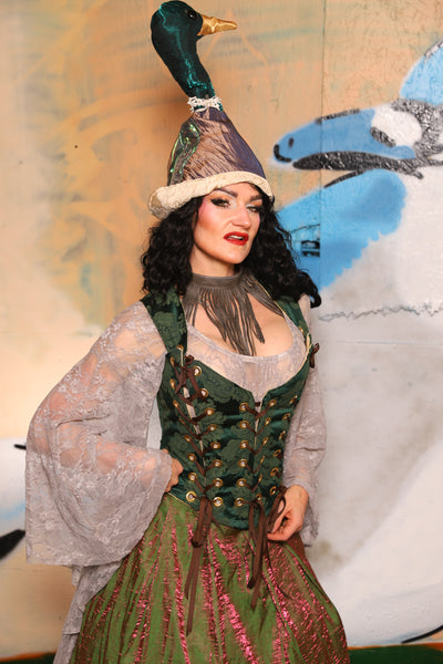 Triple Threat Overbust in Kale Medallion - The "Thrice as Nice" Collection