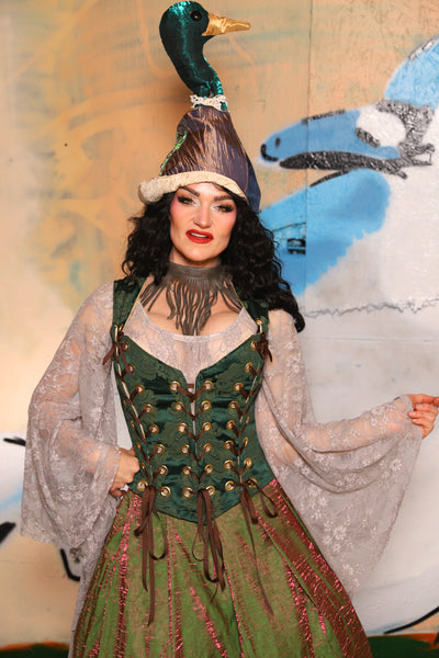 Triple Threat Overbust in Kale Medallion - The "Thrice as Nice" Collection