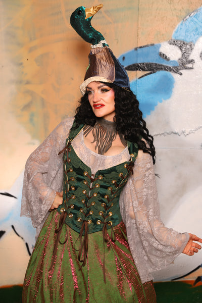 Triple Threat Overbust in Kale Medallion - The "Thrice as Nice" Collection
