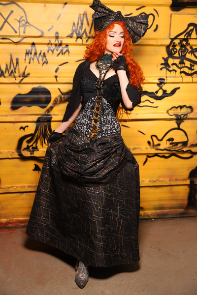 36. Swagger Skirt w/front bustle in Iron Sparks - The Parlay and Promenade Collection