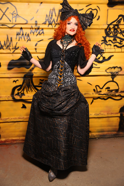36. Swagger Skirt w/front bustle in Iron Sparks - The Parlay and Promenade Collection