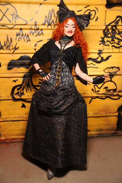 36. Swagger Skirt w/front bustle in Iron Sparks - The Parlay and Promenade Collection